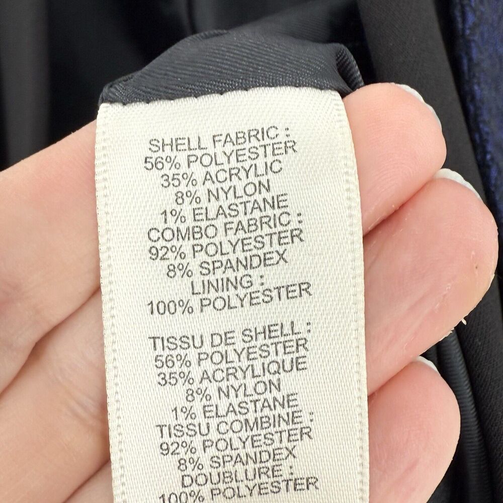 Rebecca Taylor Blue/Black Cropped Double Layer Op… - image 4